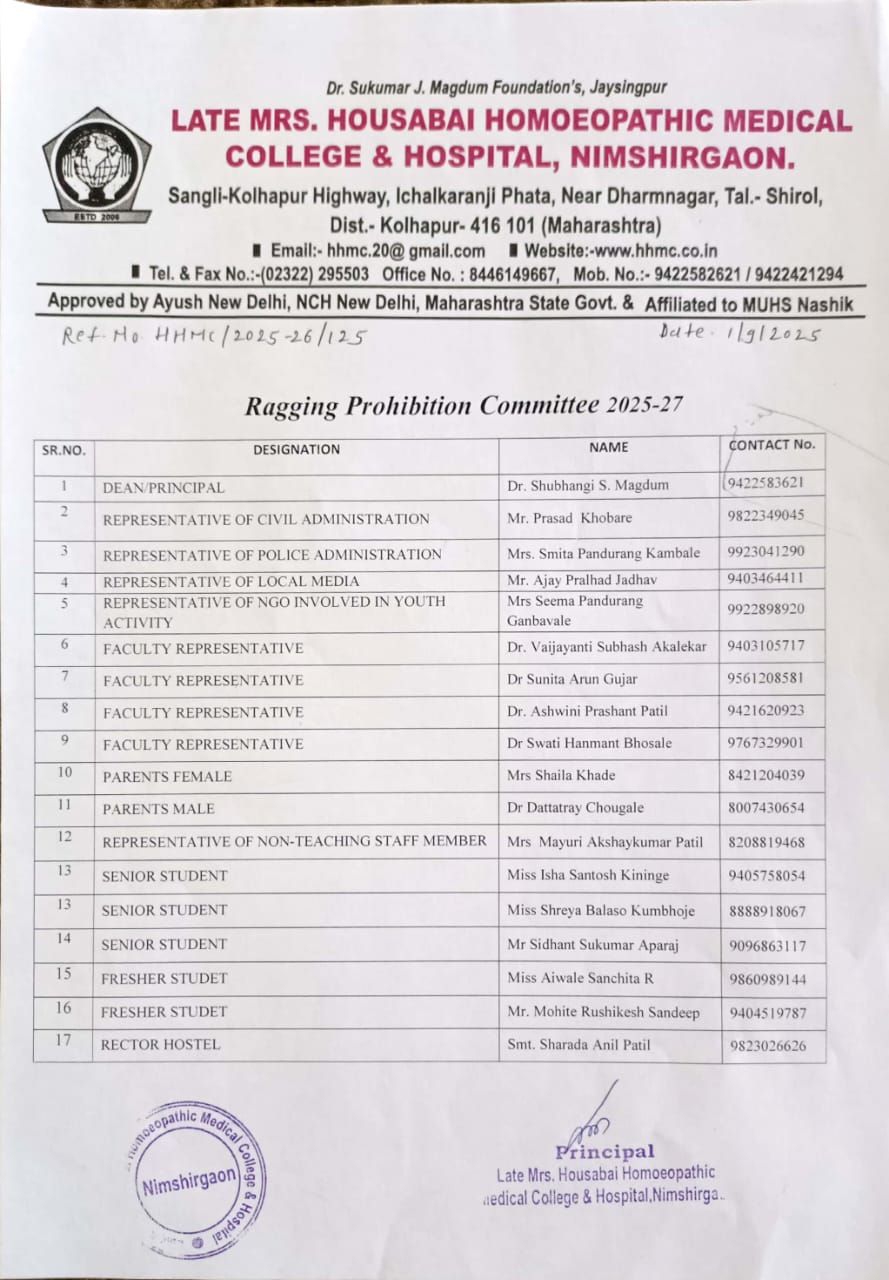 Anti Ragging Squad Committee 2025-27